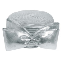 RIBBON METALLIC DRESSY PILL BOX BRAID HAT