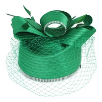 RIBBON METALLIC DRESSY NETTED PILL BOX BRAID HAT
