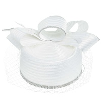 RIBBON METALLIC DRESSY NETTED PILL BOX BRAID HAT