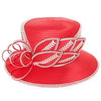 CRYSTAL EMBELLISHED LOOPY BOW PAPER BRAID HAT