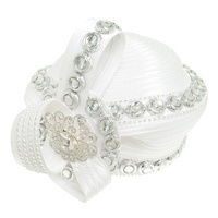CRYSTAL RHINESTONE RIBBON PILL BOX HAT