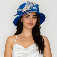 RHINESTONE EMBELLISHED LOOPY BOW PAPPER BRAID HAT