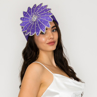 RHINESTONE STARBURST PAPPER BRAID PILL BOX HAT