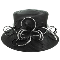 RHINESTONE LOOP FEATHER PAPPER BRAID HAT