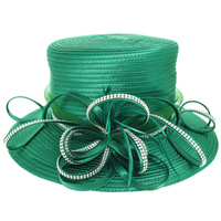 RHINESTONE LOOP FEATHER PAPPER BRAID HAT