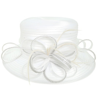 RHINESTONE LOOP FEATHER PAPPER BRAID HAT