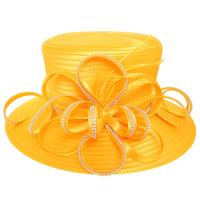 RHINESTONE LOOP FEATHER PAPPER BRAID HAT