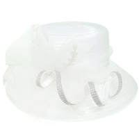 RHINESTONE ORGANZA BOW PAPPER BRAID HAT