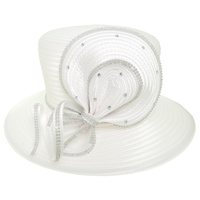 RHINESTONE SPIRAL PAPPER BRAID DRESS HAT