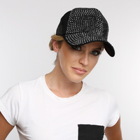 RHINESTONE FRONT & BRIM BASEBALL CAP