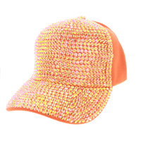 RHINESTONE FRONT & BRIM BASEBALL CAP