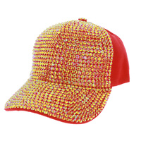 RHINESTONE FRONT & BRIM BASEBALL CAP