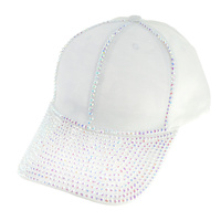 RHINESTONE BRIM CAMOUFLAGE FASHION BASEBALL CAP HAT