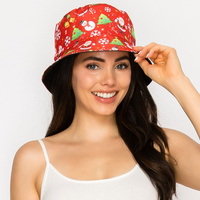 CHRISTMAS THEME GRAPHIC PRINT BUCKET HAT