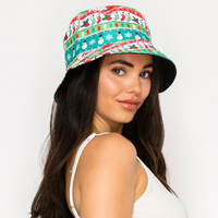 CHRISTMAS THEME GRAPHIC PRINT BUCKET HAT