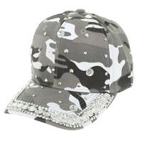 CAMO RHINESTONE BASEBALL CAP