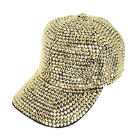 LIGHTWEIGHT RHINESTONE STUDDED BASEBALL CAP