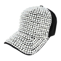 PEARL AND RHINESTONE BASEBALL CAP