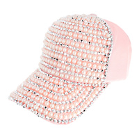 PEARL AND RHINESTONE BASEBALL CAP