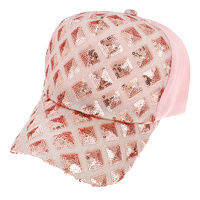 FASHION SPARKLY SEQUIN MESH BACK ADJUSTABLE BASEBALL CAP