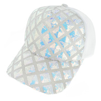 FASHION SPARKLY SEQUIN MESH BACK ADJUSTABLE BASEBALL CAP