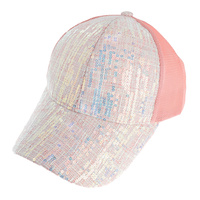 FASHION SEQUIN MESH BACK ADJUSTABLE BASEBALL CAP