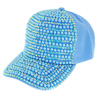 PEARL AND RHINESTONE BLING BASEBALL CAP