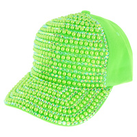PEARL AND RHINESTONE BLING BASEBALL CAP