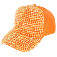 PEARL AND RHINESTONE BLING BASEBALL CAP