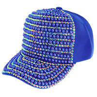 PEARL AND RHINESTONE BLING BASEBALL CAP
