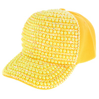 PEARL AND RHINESTONE BLING BASEBALL CAP