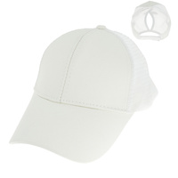 FASHION GLITTER MESH BACK HIGH BUN PONYTAIL BASEBALL CAP