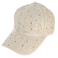 FASHION BLING EMBELLISHED RHINESTONE STUDDED COTTON BASEBALL CAP HAT