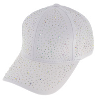 FASHION BLING EMBELLISHED RHINESTONE STUDDED COTTON BASEBALL CAP HAT