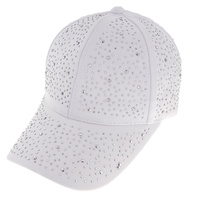 FASHION BLING EMBELLISHED RHINESTONE STUDDED COTTON BASEBALL CAP HAT