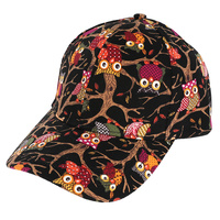 GRAPHIC CARTOON OWL PRINT FASHION BASEBALL CAP