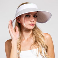 FASHION WIDE DOWN BRIM FABRIC SUN VISOR HAT
