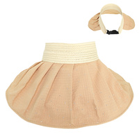 FASHION WIDE DOWN BRIM FABRIC SUN VISOR HAT