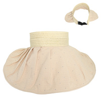FASHION WIDE DOWN BRIM FABRIC SUN VISOR HAT