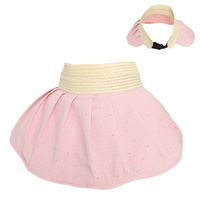 FASHION WIDE DOWN BRIM FABRIC SUN VISOR HAT