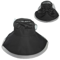 FABRIC BUCKET HAT WITH MESH ORGANZA TOP AND BOW