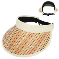 FASHION COLORFUL STRIPE STRAW SUN VISOR HAT