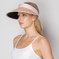 FASHION COLORFUL STRIPE STRAW SUN VISOR HAT