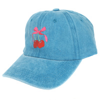 CHERRIES EMBROIDERED BASEBALL CAP