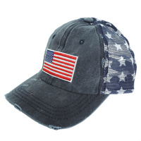 U.S.A FLAG EMBROIDERED MESH BASEBALL CAP