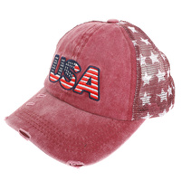 U.S.A EMBROIDERED MESH BASEBALL CAP