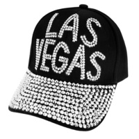 Stone Studded "LAS VEGAS" on black Fashion Baseball Cap
