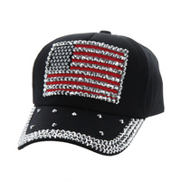 USA FLAG BLACK CAP