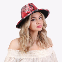 TIE DYE GRAFFITI WIDE BRIM FELT FEDORA HAT