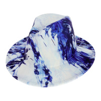 FASHION TIE DYE WIDE BRIM FELT FEDORA HAT